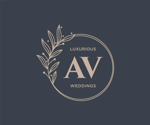 Simple Wedding Logo Floral Wedding Monogram Logo Editable 