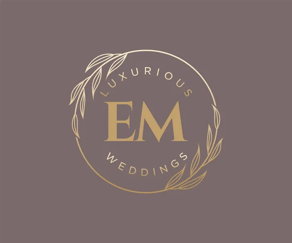 Initials Letter Wedding Monogram Logos Template Hand Drawn Modern Minimalistic — Stockvektor