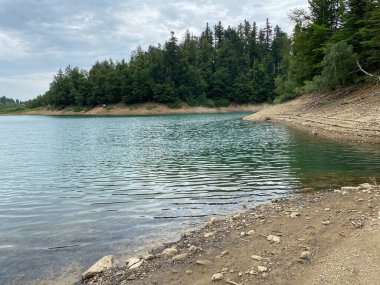 Yapay rezervuar Lokve Gölü veya Yapay Birikim Lokvarsko Gölü - Gorski kotar, Hırvatistan (Lokvarsko jezero ili umjetno akumulacijsko Omladinsko jezero, Lokve - Gorski kotar, Hrvatska)