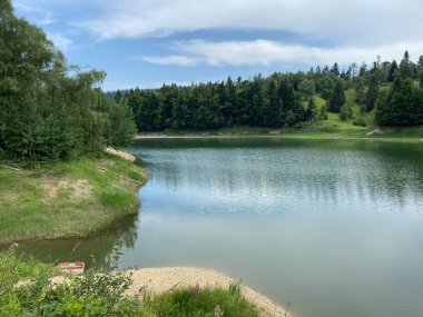 Yapay rezervuar Lokve Gölü veya Yapay Birikim Lokvarsko Gölü - Gorski kotar, Hırvatistan (Lokvarsko jezero ili umjetno akumulacijsko Omladinsko jezero, Lokve - Gorski kotar, Hrvatska)