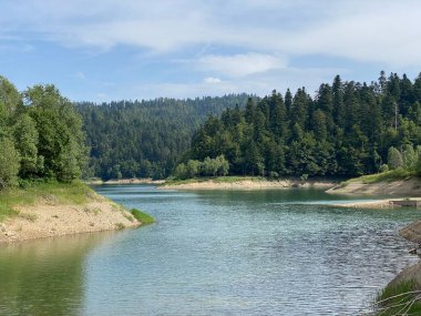 Yapay rezervuar Lokve Gölü veya Yapay Birikim Lokvarsko Gölü - Gorski kotar, Hırvatistan (Lokvarsko jezero ili umjetno akumulacijsko Omladinsko jezero, Lokve - Gorski kotar, Hrvatska)