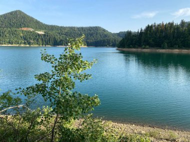Yapay rezervuar Lokve Gölü veya Yapay Birikim Lokvarsko Gölü - Gorski kotar, Hırvatistan (Lokvarsko jezero ili umjetno akumulacijsko Omladinsko jezero, Lokve - Gorski kotar, Hrvatska)