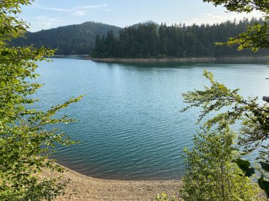 Yapay rezervuar Lokve Gölü veya Yapay Birikim Lokvarsko Gölü - Gorski kotar, Hırvatistan (Lokvarsko jezero ili umjetno akumulacijsko Omladinsko jezero, Lokve - Gorski kotar, Hrvatska)