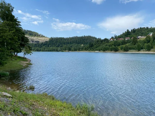 Lago Bajer Reservatório Artificial Bajer Rio Licanka Fuzine Gorski Kotar — Fotografia de Stock