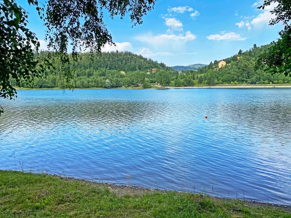 Bajersjön Eller Konstgjord Reservoar Bajer Vid Floden Licanka Fuzine Gorski — Stockfoto