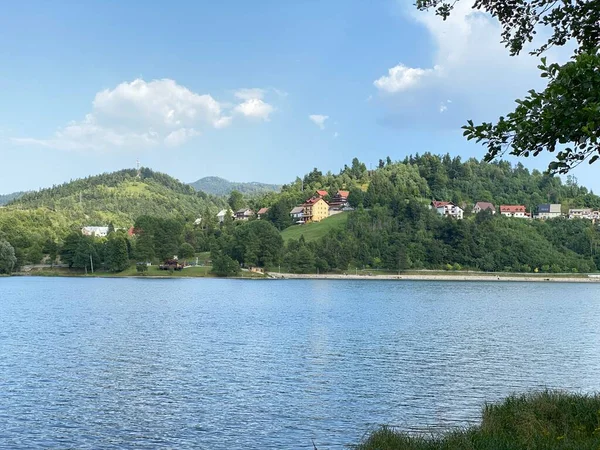 Lac Bajer Réservoir Artificiel Bajer Sur Rivière Licanka Fuzine Gorski — Photo