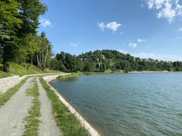 Trilha Recreativa Circular Torno Lago Acumulação Artificial Bajer Fuzine Gorski — Fotografia de Stock