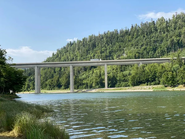 Viadukt Sur Lac Bajer Pont Bajer Viaduc Bajer Fuzine Gorski — Photo