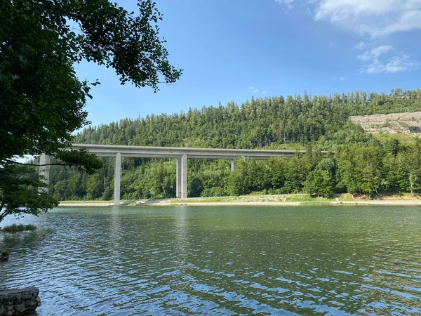 Viadukt Lake Bajer Bajer Bridge Viaduct Bajer Fuzine Gorski Kotar — Foto de Stock