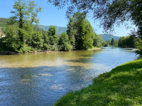 Río Kupa Territorio Vecina República Eslovenia Brod Kupi Gorski Kotar — Foto de Stock