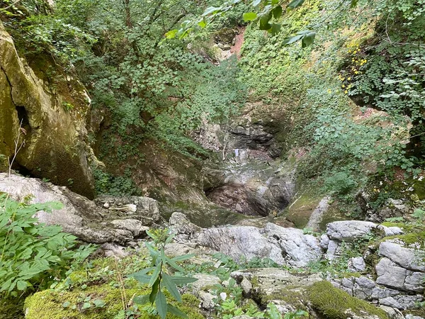 Bakarcev Waterfall Dried Dry Summer Season Delnice Croatia Presusjeli Bakarcev — Fotografia de Stock