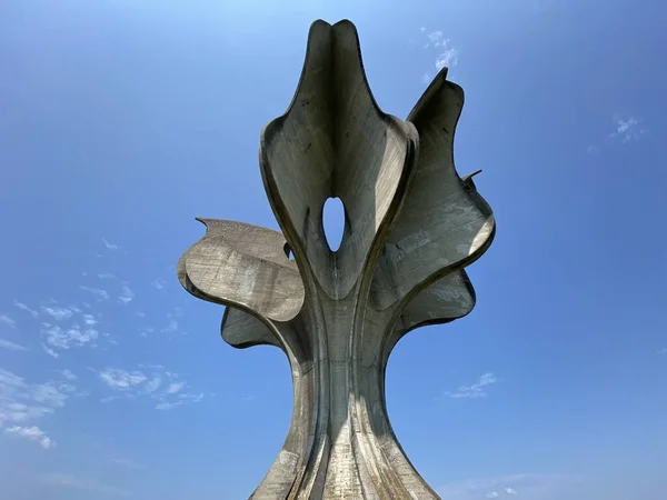 Flower Memorial Jasenovac Monument Stone Flower Monument Concentration Camp Memorials — стоковое фото