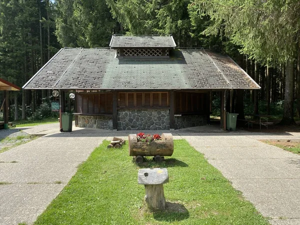 Traditional Mountain Wooden Houses Ethno Excursion Facilities Golubinjak Forest Park — Photo