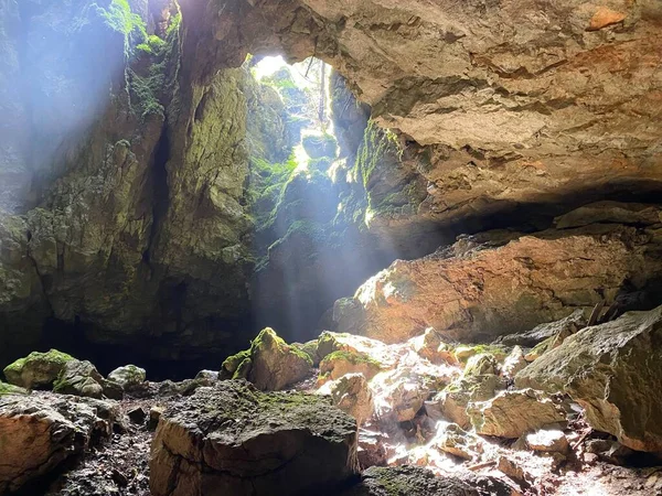 Ice Cave Forest Park Golubinjak Sleme Gorski Kotar Croatia Ledena — Fotografie, imagine de stoc