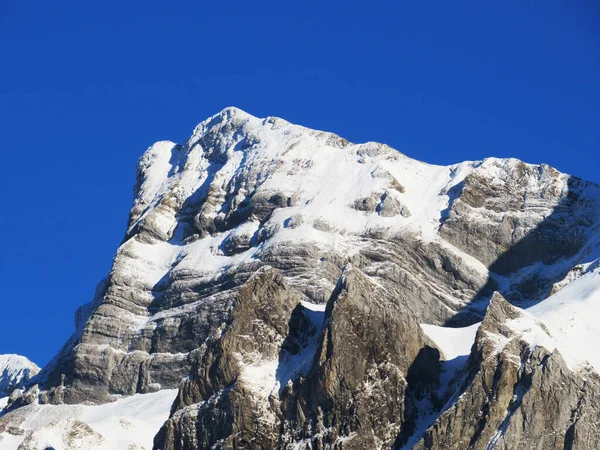 Winter Ambience Beautiful Idyllic Atmosphere Steep Alpine Rocky Peak Grauchopf — Stock Photo, Image