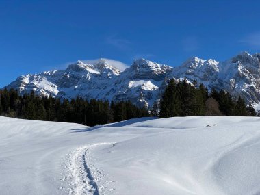 İsviçre Alpleri, Schwagalp (veya Schwaegalp) dağ geçidi - İsviçre 'nin Appenzell Ausserrhoden Kantonu (Schweiz)