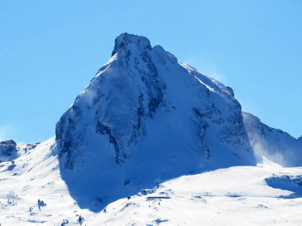 Pico Alpino Nevado Fruemsel Frumsel Cordillera Churfirsten Entre Región Toggenburg — Foto de Stock