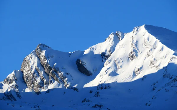 Pico Alpino Nevado Selun 2205 Cordillera Churfirsten Entre Región Toggenburg —  Fotos de Stock