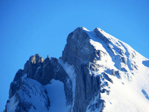 Manta Blanca Pico Alpino Wildhuser Schofberg Wildhuser Schafberg 2373 Cordillera — Foto de Stock