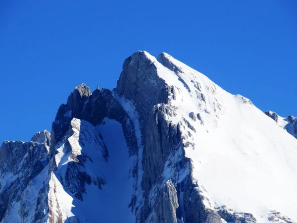 White Blanket Alpine Peak Wildhuser Schofberg Wildhuser Schafberg 2373 Alpstein — Stock Photo, Image