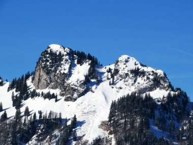 1655 m) und Vorder Gogeien (1630 m) in Appenzell Alps massif, Alt St. Johann - Kanton of St. Gallen, İsviçre (Schweiz)