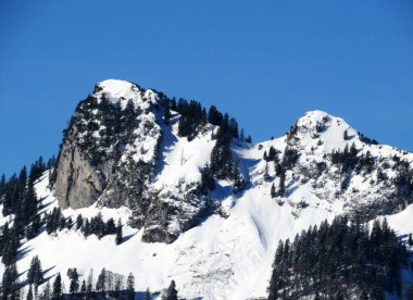 1655 m) und Vorder Gogeien (1630 m) in Appenzell Alps massif, Alt St. Johann - Kanton of St. Gallen, İsviçre (Schweiz)