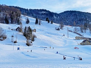 Toggenburg Vadisi - İsviçre 'nin Obertoggenburg bölgesinde kayak merkezi Alp Sellamatt-Alt St. Johann veya gece kayak yamacı (Skigebiet - Nachtskifahren))
