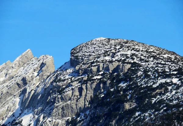 Sneeuwtoppen Gulmen Gulme 1998 Het Alpstein Gebergte Het Appenzell Alpenmassief — Stockfoto