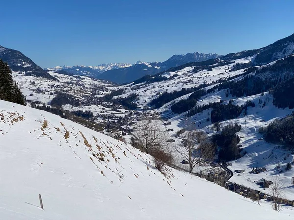 Nieve Invierno Idilio Valle Del Río Thur Thurtal Entre Los —  Fotos de Stock