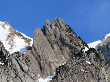 1958 yılında Alpstein dağlarında ve Appenzell Alp dağlarında ve Obertoggenburg vadisinde, Wildhaus - İsviçre 'nin St. Gallen Kantonu (Schweiz)