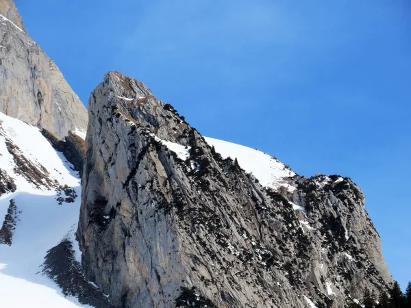 Bergtop Zehespitz Met Sneeuwtoppen 1958 Het Alpstein Gebergte Het Appenzell — Stockfoto