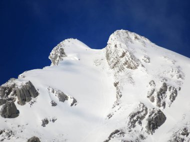 Alpstein dağ sıralarında (veya Wildhuser Schafberg, 2373 m) ve Appenzell Alps massif, Unterwasser - İsviçre 'nin St. Gallen Kantonu (Schweiz)