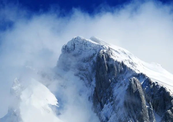 Fehér Takaró Alpesi Csúcson Wildhuser Schofberg Vagy Wildhuser Schafberg 2373 — Stock Fotó