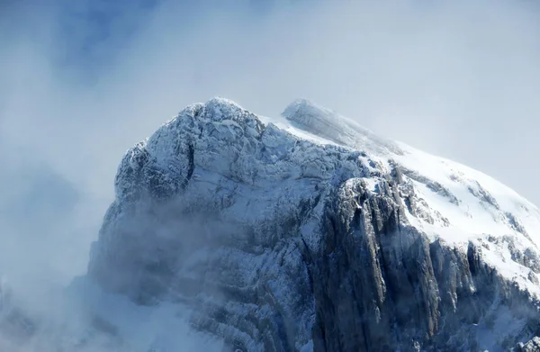 Witte Deken Bergtop Wildhuser Schofberg Wildhuser Schafberg 2373 Alpstein Bergketen — Stockfoto