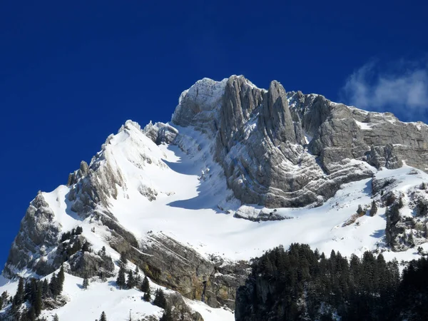 Witte Deken Bergtop Wildhuser Schofberg Wildhuser Schafberg 2373 Alpstein Bergketen — Stockfoto