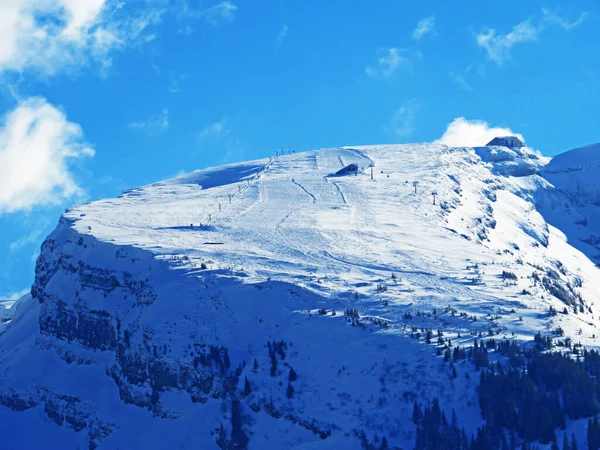Pico Alpino Nevado Chaserugg Chaeserugg 2261 Cordillera Churfirsten Entre Región — Foto de Stock