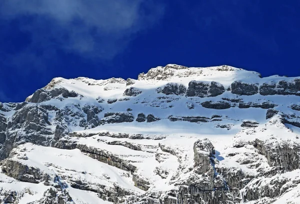 Cima Alpina Innevata Stoss Stooss 2112 Nella Catena Montuosa Alpstein — Foto Stock