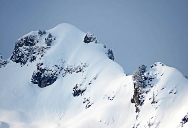 Alpstein dağ sırasındaki Schwarzchopf (1949 m) ve Appenzell Alps masif, Unterwasser - İsviçre 'deki St. Gallen Kantonu (Schweiz)