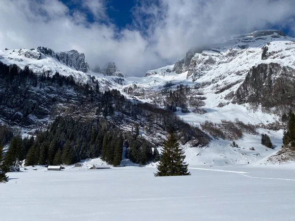 Alpstein Dağ Sırası Appenzell Alpleri Kitlesi Unterwasser Sviçre Nin Gallen — Stok fotoğraf