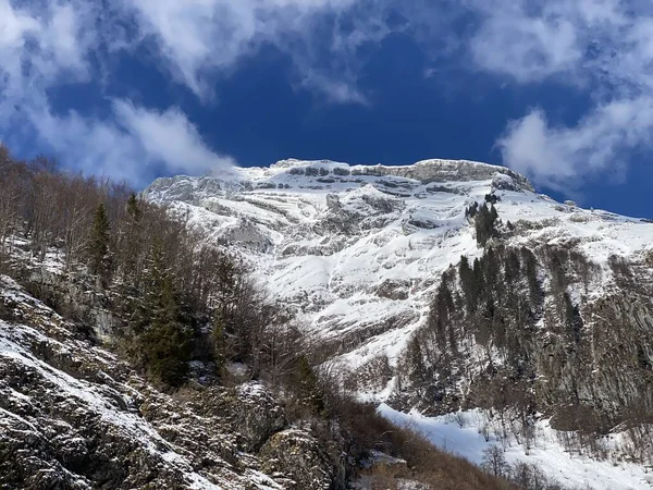 Pic Alpin Enneigé Stoss Stooss 2112 Dans Chaîne Montagnes Alpstein — Photo