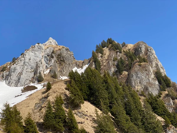 Βραχώδης Κορυφή Dejenstogg Dejenstock 2022 Στην Οροσειρά Glarus Alps Πάνω — Φωτογραφία Αρχείου