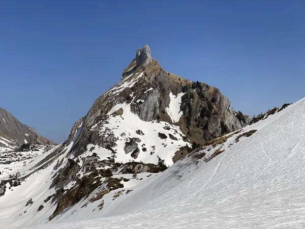 Cima Rocciosa Dejenstogg Dejenstock 2022 Nella Catena Montuosa Delle Alpi — Foto Stock