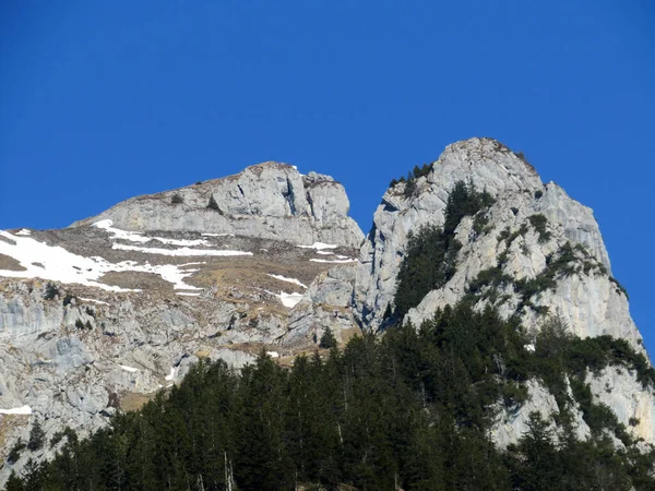 Rocky Peak Dejenstogg Dejenstock 2022 Glarus Alps Mountain Range Klontalersee — Stock Photo, Image