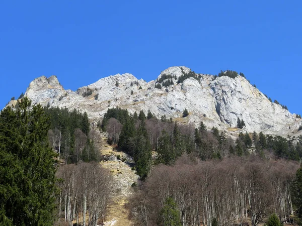Βραχώδης Κορυφή Dejenstogg Dejenstock 2022 Στην Οροσειρά Glarus Alps Πάνω — Φωτογραφία Αρχείου