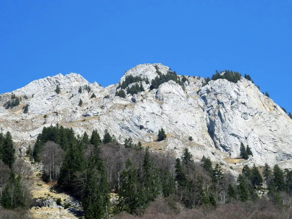 Rocky Puncak Dejenstogg Atau Dejenstock 2022 Pegunungan Glarus Alps Atas — Stok Foto