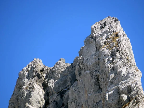 Pico Rochoso Dejenstogg Dejenstock 2022 Cordilheira Dos Alpes Glarus Sobre — Fotografia de Stock