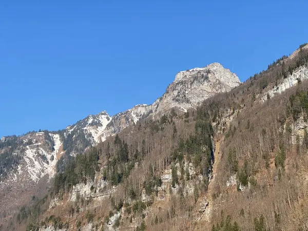 Скалистая Вершина Mattlistock Maettlistock 1911 Горном Хребте Glarus Alps Над — стоковое фото