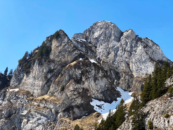 Sziklás Csúcs Mattlistock Vagy Maettlistock 1911 Glarus Alpokban Klontalersee Kloentalersee — Stock Fotó