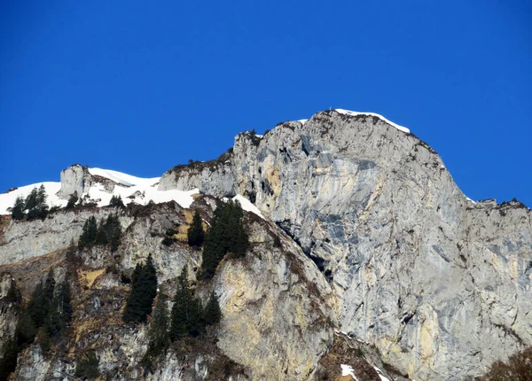 Rocky Peak Mattlistock Maettlistock 1911 Glarus Alpen Bergketen Het Klontalersee — Stockfoto