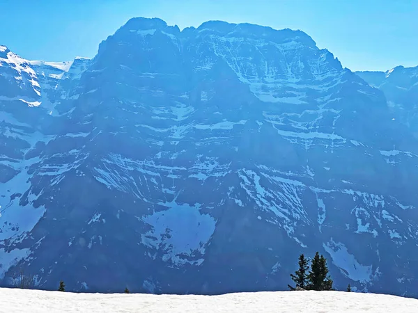 Alpejskie Pasmo Górskie Glarnisch Lub Glaernisch Szwajcarskim Masywie Glarus Alps — Zdjęcie stockowe